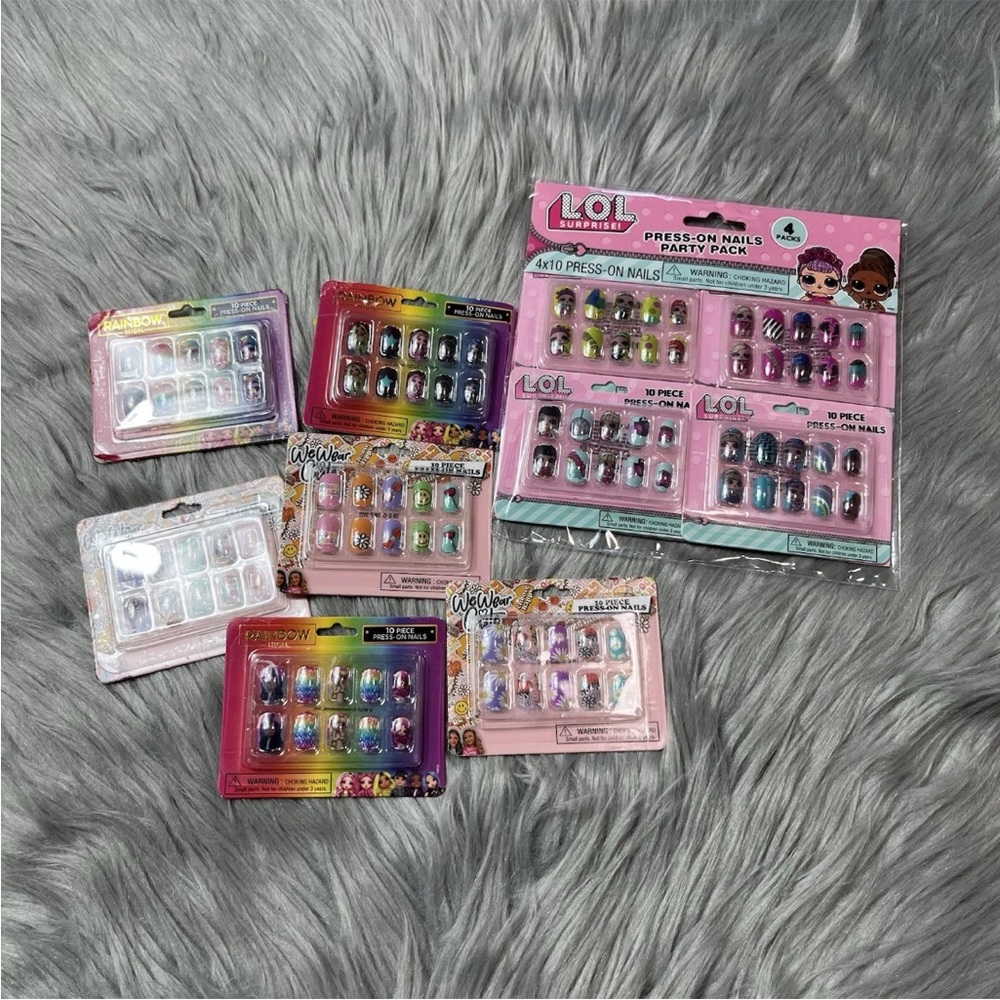 GIRLS Press On Nail Bundle Rainbow High Lol Surprise Floral